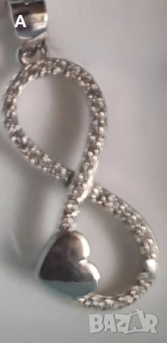 Сребърен медальон с символа на безкрайността , снимка 2 - Колиета, медальони, синджири - 52951390