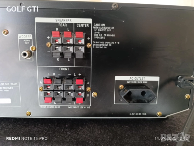  Мощен ресийвър 5-канален Sony Str-de435, снимка 9 - Ресийвъри, усилватели, смесителни пултове - 51707156