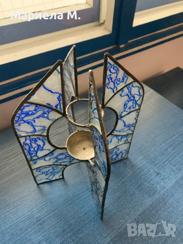 Декоративен свещник от лято стъкло, снимка 2 - Декорация за дома - 40656791