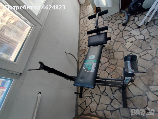 Мултифункционална сгъваема лежанка + прав лост + тежести + ръкохватки за дъмбели, снимка 10 - Фитнес уреди - 52159173