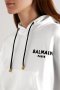 BALMAIN White Cropped Flocked Logo Дамски Суичър / Горнище size L и XL, снимка 9