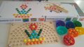 Rainbow wooden clip beads мултифункционална игра с мъфини, топчета и шаблони от дърво , снимка 10