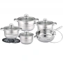 Комплект съдове за готвене Cheffinger, 12 части, Неръждаема стомана, за всички видове котлони, снимка 8