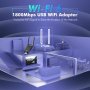 WiFi6 адаптер 1800Mbps двулентов 2,4 GHz и 5,8 GHz, USB3.0, снимка 2