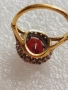 Съвременен дамски златен пръстен 18к с прекрасен гранат и диаманти.Има и сертификат , снимка 8