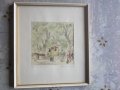Стара картина графика  подписана 3, снимка 3