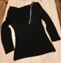 Нова ,мека блуза,с поло яка и ефектна ,еластична ,черна блуза, снимка 5
