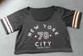 L/XL къса блузка/кроп топ с надпис NY City, снимка 6