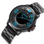 Мъжки часовник 012, масивен, черен със синьо, снимка 3