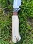 Ловджийски нож с дръжка от еленов рог и стомана 440 C , снимка 11
