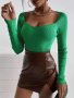 Зелено изкушение, страхотно деколте , снимка 1 - Блузи с дълъг ръкав и пуловери - 43358306