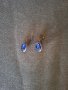 Обеци със сини камъни, снимка 2