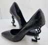Черни обувки на ток YSL  код VL90, снимка 1 - Дамски обувки на ток - 40372627