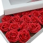 6384 Декоративна червена сапунена роза, 6 см, снимка 4