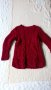 Плетен детски пуловер с дължина 46см за момиченце винено червен, снимка 3