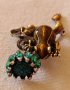 Брошка с полускъпоценни камъни и емайл , снимка 4