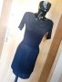 Черна рокля къс ръкав от трико и шифон М , снимка 1 - Рокли - 26381036