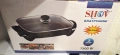 Електрически тиган/ скара Shov 30x40см–незалепващо покритие със стъклен капак 1500W, снимка 2