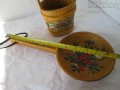 Красиви дървени, рисувани лъжица с дръжка и съд - каче, снимка 5