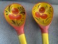 Хохлома-Лот красиви лъжици(3 бр.) -СССР-3, снимка 3