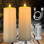 LED свещи SoulBay с дистанционно управление, 10 х 25 см трептящи с таймер за градински фенери 2 броя