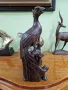 Прекрасна голяма антикварна колекционерска дървена фигура статуетка композиция , снимка 2
