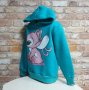 Нов детски суичър с дигитален печат Ейнджъл - Стич (Stitch) в зелен цвят, снимка 3