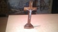 поръчан-Кръст С ХРИСТОС от дърво и метал на поставка-25Х11Х4СМ, снимка 10