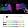 RGB LED Диодна лента за автомобил 4бр  управление от телефон ленти USB, снимка 3