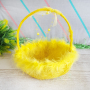 2842 Кошничка за великденски яйца с декорация панделка и пух, снимка 1