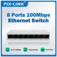 Комутатор Сплитер Суич PIX-LINK SW08 Auto-Negotiation 8Порта 10/100Mbps RJ45 CSMA/CD Switch Splitter, снимка 1 - Суичове - 44855521