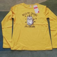 Жълта блузка с апликация от пайети, 12-13 години, 5 лева, НОВА, снимка 1 - Детски Блузи и туники - 43552750