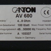 Canton Plus XL+AV600, снимка 2 - Тонколони - 39650397