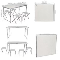 НОВИ Маса + 4 стола сгъваеми алуминиеви , снимка 6 - Маси - 43649923