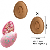 3D Великденско яйце черупка силиконов молд шоколадово за шоколадова изненада пълнене шоколад торта, снимка 6 - Форми - 35823984