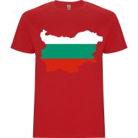 Нова мъжка тениска с Картата на България в червен цвят , снимка 1 - Тениски - 44046678