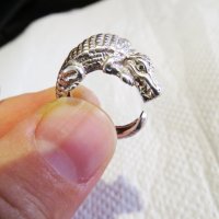 Мъжки сребърен пръстен КРОКОДИЛ - покажи търпеливост сила и мъдрост като крокодила , снимка 5 - Пръстени - 33387362