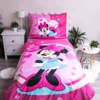 Оригинален детски спален комплект Мини Маус / MINNIE MOUSE / 100% памук, снимка 1 - Спално бельо и завивки - 39737650