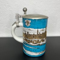 Немска порцеланова халба с цинков капак. №4897, снимка 4 - Колекции - 43763029