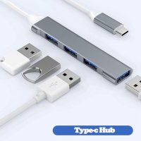 USB HUB/ЮСБ ХЪБ Type C с 4 порта , снимка 3 - Суичове - 43791669