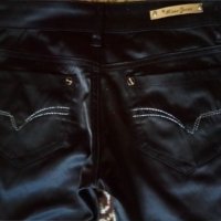  Черен сатенен панталон-Нов /S/ с етикет, снимка 1 - Панталони - 40512861