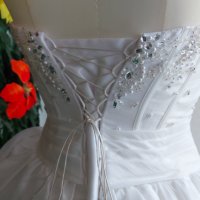 къса сватбена бална официална булчинска рокля , снимка 8 - Сватбени рокли - 43296714