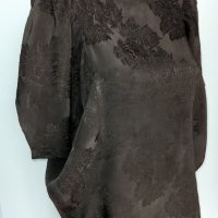 Ацетатна коприна с флорален принт / Дизайнерска блуза тип туника "Mery time" , снимка 3 - Туники - 28301473
