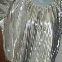 Златист официален топ/блуза с макси размер🌹🍀2XL,3XL🌹🍀арт.2010, снимка 2 - Корсети, бюстиета, топове - 33566649