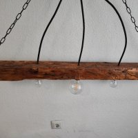 Дървен полилей тип Винтидж , снимка 9 - Лампи за таван - 43844829