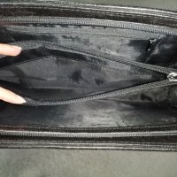 Голяма дамска кожена чанта в черен цвят - подарък при поръчка над 14 лв , снимка 12 - Чанти - 43689829