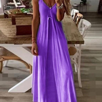 Дамска избледняваща макси рокля в два цвята в стил потник с V-образно деколте, 7цвята , снимка 7 - Рокли - 44891717