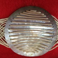 френски колан със седефени миди и камъчета ръчна изработка бохо шик, снимка 6 - Колани - 26849285