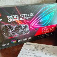 Чисто Нова AMD 5700XT 8GB Asus ROG Strix с Гаранция , снимка 2 - Видеокарти - 38228942