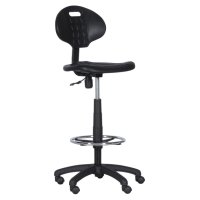 Работен офис стол с полиуретан-степенка/ринг за крака и висок амортисьор,подлакътници,дълго , снимка 4 - Столове за офис - 43422126